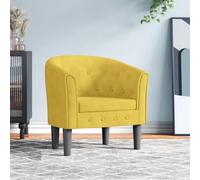 YunCangg Sillón club de terciopelo amarillo con respaldo acolchado y reposabrazos, 70 x 56 x 68 cm, robusto marco de madera de pino, moderno sillón para salón, dormitorio y oficina