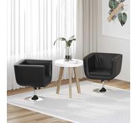 YunCangg Sillón de bar de piel sintética, 2 unidades, color negro, altura regulable, giratorio, con respaldo y reposabrazos, para salón, oficina, salón, cómodo asiento con estructura de acero cromado