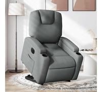 YunCangg Sillón de relax con ayuda para levantarse de tela eléctrica gris oscuro, ajustable con función reclinable, acolchado con reposabrazos, ergonómico para salón, oficina, rincón de lectura, marco