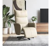 YunCangg Sillón de relax con reposapiés de piel sintética, ajustable con función reclinable, giratorio 360 grados, acolchado, ergonómico, madera estable y marco de metal, cómodo para salón, oficina