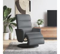 YunCangg Sillón de relax con reposapiés de piel sintética, ajustable con función reclinable y giratorio 360 grados, cómodo sillón tapizado con reposabrazos, ergonómico para salón, oficina y rincón de