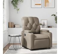 YunCangg Sillón de relax de piel sintética marrón capuchino con función reclinable manual, respaldo y reposabrazos ajustables, marco de madera y metal estable para salón, rincón de lectura y comodidad