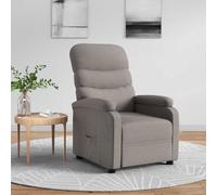YunCangg Sillón de relax de tela gris topo con función reclinable manual, ergonómico, cómodo, para salón, oficina, rincón de lectura con marco de madera y reposabrazos acolchado