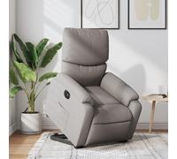 YunCangg Sillón de relax eléctrico con ayuda para levantarse, tela topo, con función reclinable y respaldo ajustable, acolchado con reposabrazos, marco de madera estable y metal para salón y rincón de