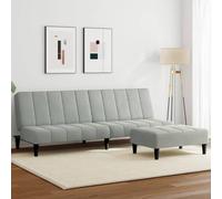YunCangg Sofá cama de 2 plazas con reposapiés, terciopelo gris claro, sofá transformable para invitados, diseño robusto, ideal para salas de estar y espacios pequeños, cómoda cama de invitados
