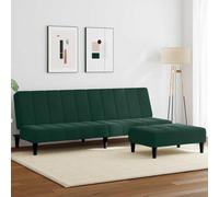 YunCangg Sofá cama de 2 plazas con reposapiés, terciopelo verde oscuro, extensible, resistente, para sala de estar, cine en casa, espacios pequeños