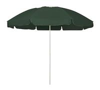 YunCangg Sombrilla de playa verde de 240 cm de poliéster resistente a los rayos UV con función de inclinación y ventilación, mástil resistente a la intemperie de 28 mm para balcón, terraza, jardín