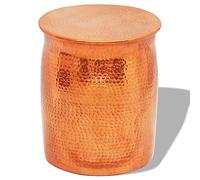 YunCangg Taburete auxiliar de aluminio martillado color cobre 36 x 42 cm superficie pulida hecha a mano versátil para salón, dormitorio, balcón, oficina, como estante y decoración