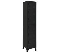 YunCangg Taquilla negra de acero 38 x 40 x 180 cm con 6 puertas con cerradura y rejillas de ventilación para oficina, escuela y vivienda, espacio de almacenamiento y orden