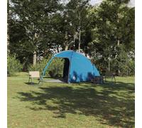 YunCangg Tienda de campaña con techo azul, material tafetán, 370 x 230 x 185 cm, resistente al viento e impermeable, cabina de camping con mosquitera y antesala, ideal para la familia y festivales