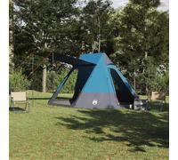 YunCangg Tienda de campaña con techo y almacenamiento, color azul, de tafetán, 482 x 360 x 227 cm, con varillas de acero, 6 cuerdas tensoras, 14 estacas E-Port y suspensión de luz para exteriores