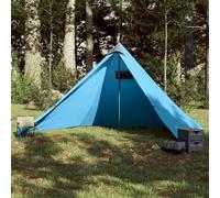 YunCangg Tipi Familia Tienda de campaña para 7 personas, color azul, de poliéster, impermeable, con entrada de cremallera, ligera tienda de campaña para exteriores, senderismo, festivales y playa, con