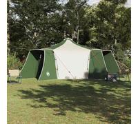 YunCangg Tipi - Tienda de campaña con techo de tafetán resistente al viento, 492 x 492 x 275 cm, color verde, con 4 puertas, E-Port, gancho para colgar, incluye estaca, varillas de fibra de vidrio