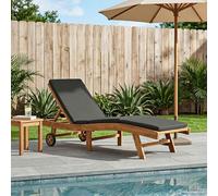 YunCangg Tumbona ajustable marrón y gris oscuro de poliéster, resistente a la intemperie y plegable para jardín, terraza, balcón y piscina, diseño ergonómico con respaldo