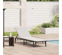 YunCangg Tumbona con cojín marrón de poliratán, respaldo ajustable, resistente a la intemperie, plegable para jardín, terraza, balcón, acolchado ergonómico, ideal para relajarse en la piscina y al