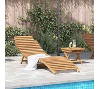 YunCangg Tumbona de jardín de 2 unidades, color marrón, madera maciza de teca, 198 x 55 x 58,5 cm, plegable, ajustable, con respaldo para terraza, balcón, piscina, exterior, camping, relax
