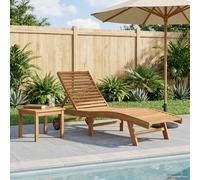 YunCangg Tumbona marrón de madera maciza de teca ajustable, ergonómica, resistente a la intemperie, para jardín, terraza, piscina, exterior, tumbona de relax plegable con respaldo y plegable para