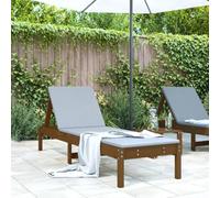 YunCangg Tumbona marrón miel de madera maciza de pino 199,5 x 60 x 74 cm ajustable con respaldo plegable para jardín, terraza, piscina, exterior, tumbona de relax ergonómica