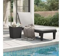 YunCangg Tumbona negra de polipropileno 155 x 58 x 83 cm con respaldo ajustable, plegable y resistente a la intemperie para jardín, terraza, balcón, piscina y exterior para relajarse