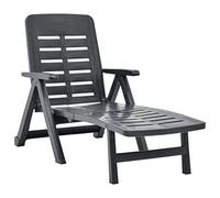YunCangg Tumbona plegable de plástico antracita, resistente a la intemperie, ajustable, plegable, 72 x 189 x 96 cm, ideal para jardín, terraza, balcón, exterior, relajarse, con respaldo ergonómico
