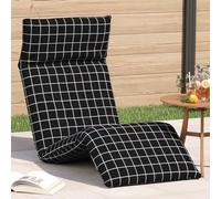 YunCangg Tumbona plegable negra con diseño de cuadros, 175 x 54 x 8,5 cm, respaldo ajustable, tumbona de jardín resistente a la intemperie, tumbona de relax para balcón, terraza, piscina, exterior