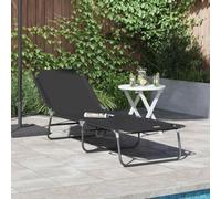 YunCangg Tumbona plegable negra de poliéster 188 x 57 x 86,5 cm con respaldo ajustable y marco de acero plegable para jardín, terraza, balcón, exterior, relax