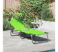 YunCangg Tumbona plegable verde de Oxford 190 x 57 x 81 cm con respaldo ajustable, plegable y resistente a la intemperie para jardín, terraza, balcón, piscina, exterior, camping