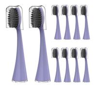 YUNCHI Cabezales de repuesto para cepillo de dientes eléctrico Burst para adultos con tapas antipolvo, cerdas de carbón suave para limpieza profunda, eliminación de placa y dientes blanqueados, 10
