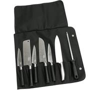 YUNCHONGuk Messertasche,Messer-Rolltasche Komesser Komesser Rolltasche mit 7 Fächer Messeraufbewahrung,Aufbewahrungstasche für Küchenmesser,Komesser-Koffer,Werkzeug-Rolltasche für Camping Wandern