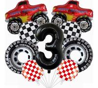 Yunchu Online Globo de aire para coche, kit de cumpleaños de Monster Truck Cars, decoración de cumpleaños para niños, 3º camión, decoración de cumpleaños, decoración para fiestas de monstruos,