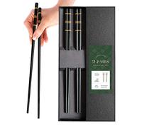 YUNDUOJIA Palillos de fibra de vidrio, reutilizables, estilo japonés, estilo chino y coreano, aptos para lavavajillas, (juego de regalo de 2 pares)