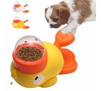 YUNFAN 2-in-1 Dog Treat Dispenser Toy,Interactive Dog Food Puzzle Toy & Slow Feeder-Duck-Shaped Treat Dispenser,for Small & Medium Dogs (Yellow)