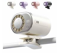 YUNFAN 2026 Car Clip On Air Conditioner Fan with LED Display,Mini Portable Personal Cooling Fan,USB Rechargeable Car Cold Air Fans,360° Rotation,for Office Beach Truck Tent Umbrella (White)