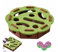 YUNFAN Cat Scratch Puzzle Enrichment Box,Interactive Cat Puzzle Toy,Felt Maze Game Box for Indoor,Mental Stimulation Boxs with 3 Balls,Kitten Scratching Training Enrichment Exercise Hunting Play(E)