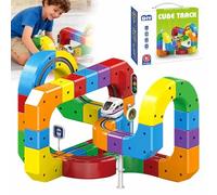 YUNFAN Clickrail Electric Train Set,Track Fusion Toy,Magic Cube Track Building Toys with Gravity-Defying Motorized Train,DIY 3D Embedded Flexible Race,Educational for Boys & Girls Ages 3-8(81)
