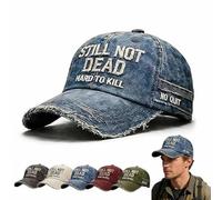 YUNFAN Still Not Dead Cap Hard to Kill Hat,Funny Embroidered Still Not Dead Caps,Vintage Distressed Baseball Cap with 3D Print Effect,Adjustable Embroidered Dad Hat for Men & Women(Blue)