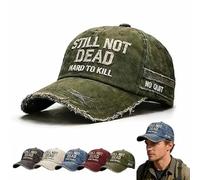 YUNFAN Still Not Dead Cap Hard to Kill Hat,Funny Embroidered Still Not Dead Caps,Vintage Distressed Baseball Cap with 3D Print Effect,Adjustable Embroidered Dad Hat for Men & Women(Green)