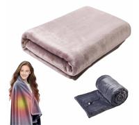 YUNFAN USB Electric Heated Shawl Blanket,Heating Wearable Throw Shawl for Winter Warm,Portable Cordless Warming Electrics Throw,Cozy Soft Flannel Blankets for Home,Office,Car(Rosa,150 * 80cm)