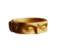 YUNGLOO Anillos abiertos unisex de Budas, decoración de media cara, adornos ajustables, accesorio budista para fiestas, joyería de moda, talla única, como se describe, como se describe