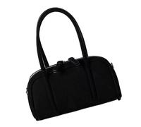 YUNGLOO Bolso de hombro de ante moderno para mujer, elegante bolso cruzado con correa desmontable y múltiples bolsillos de gamuza para bolos, Black, One Size