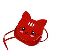 YUNGLOO Bolso de hombro único con diseño de gatos para niños, tamaño compacto, correa ajustable, bolso cruzado para niñas, bolso pequeño a la moda, elegante bolso cruzado para niños, Red, One Size