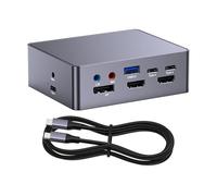 YUNGLOO Concentradores USB multifunción 16 en 1, adaptadores de monitores DisplayPort 4K HDTV, construcción de metal para multitarea, estación de acoplamiento profesional de múltiples pantallas para