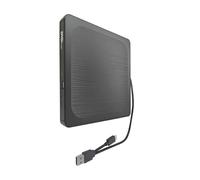 YUNGLOO Lector de grabación de disco de velocidad rápida 24X 8X Unidad externa con puerto USB 3.0 y tipo C, diseño portátil, unidad de disco de metal cepillado fino