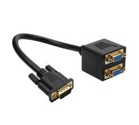 YUNGLOO VGA a divisor a doble monitor divisor 1080P convertidor de vídeo Plug And Play cable de 25 cm para pantalla de ordenador