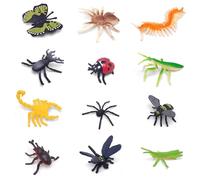YUNHENTONG Animale Insetto, 12 PCS Insetti Finti, Animaletti per Bambini, Figure Gioco di Insetti, Giocattolo Modello Insetti, Insetti in Plastica per Bambini, Giocattoli Educativi per Bambini (C)