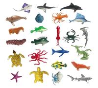 YUNHENTONG Animales Marinos de Juguete, 24 PCS Marinos Juguete Figuras de Animales del Mar, Pequeñas Esculturas, para NiñosWorld Educativos de Baño para Niños (E)