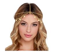 YUNHENTONG Diadema Medieval Accesorios Cleopatra Diosa Griega Diadema Dorada Boda Accesorios Disfraz de India Vikinga Tocado Dorado Pelo Mujer Festival Carnaval Bauchtanz Schmuckset für Frauen