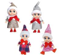 YUNHENTONG Elfo Navidad Muñeco, 4 Piezas Elfos Traviesos Navidad Lindo Duende Navidad Elfos Navideños, Elfo Navidad Muñeco Travieso para Niños Adultos Navideños Decoraciones Juguetes