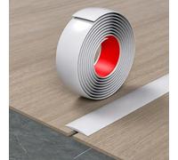 YUNHEST Bandas De Borde De Alfombra Autoadhesivas De PVC De 1m, Tira De Transición De Piso, Tira De Sellado De Huecos Multiusos, Tira De Alféizar De Puerta Antideslizante(White,40mm)