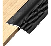 YUNHEST Tira De Diferencia De Altura De Aleación De Aluminio, Molduras For Bordes De Baldosas Y Pisos De Madera, Tira De Umbral, 55 Mm De Ancho, For Diferencias De Altura De 6 A 20 Mm.(Black)